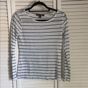Forever 21 Women's Striped White and Black Top